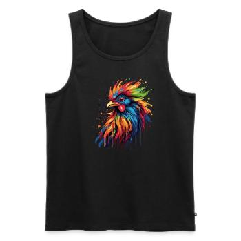 Ein stolzer Hahn - Männer Premium Bio Tank Top - Schwarz - Vorne - AI Model Male 178 light (178cm)