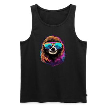 Cooles Faultier - Männer Premium Bio Tank Top - Schwarz - Vorne - Michal (187cm)
