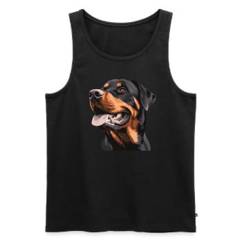 Chien Rottweiler - Débardeur bio Premium Homme - noir - Devant - AI Model Male 178 light (178cm)