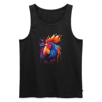 Ein stolzer Hahn - Männer Premium Bio Tank Top - Schwarz - Vorne - AI Model Male 178 light (178cm)