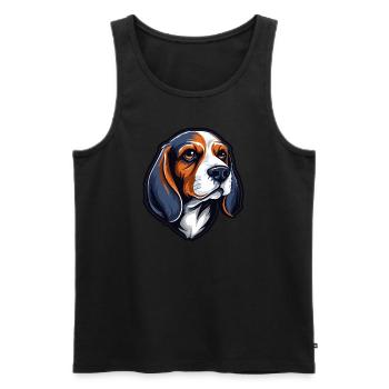 Chien Beagle - Débardeur bio Premium Homme - noir - Devant - Michal (187cm)