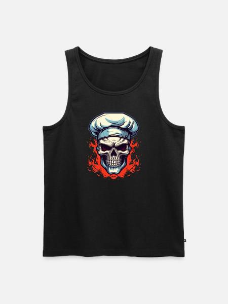 Skull with chef's hat - Men's Premium Organic Tank Top - black
