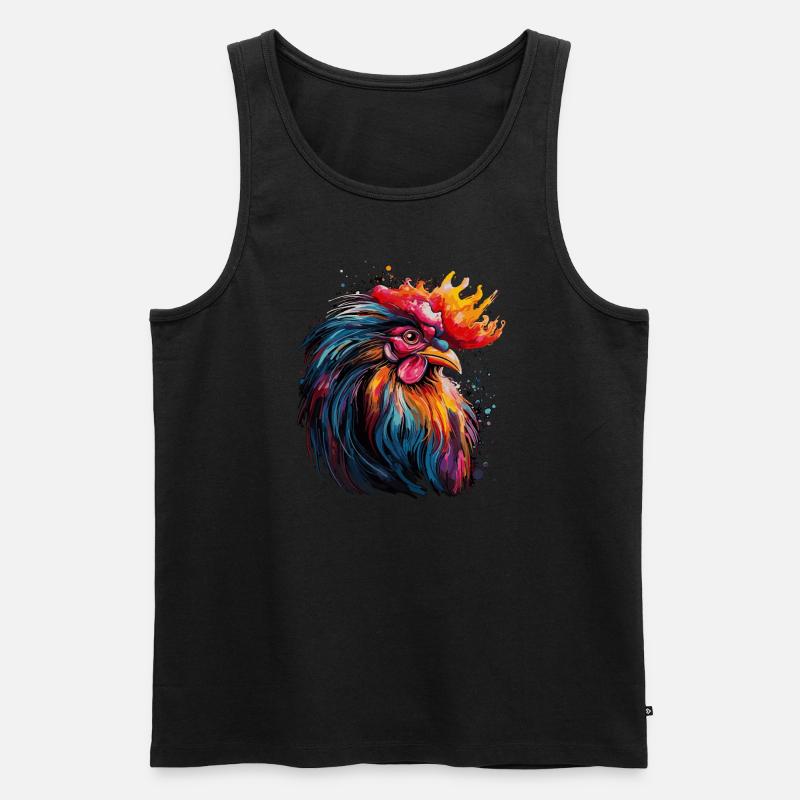 Ein stolzer Hahn - Männer Premium Bio Tank Top - Schwarz