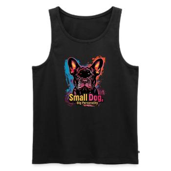 Bouledogue français mignon - Débardeur bio Premium Homme - noir - Devant - Michal (187cm)