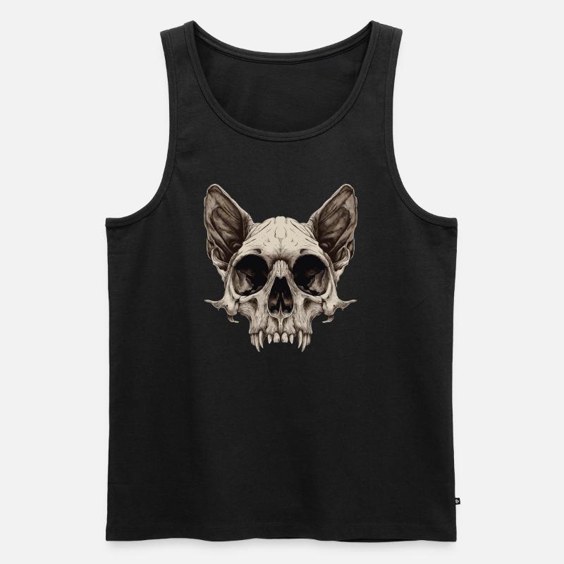 Zombie Katzenschädel - Männer Premium Bio Tank Top - Schwarz