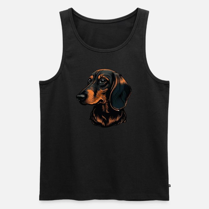 Dackel - Männer Premium Bio Tank Top - Schwarz