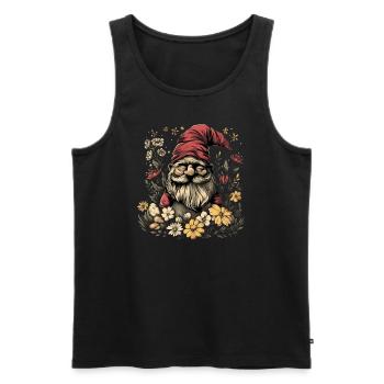Nain de jardin drôle - Débardeur bio Premium Homme - noir - Devant - Michal (187cm)