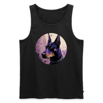 Cool Doberman - Débardeur bio Premium Homme - noir - Devant - Michal (187cm)