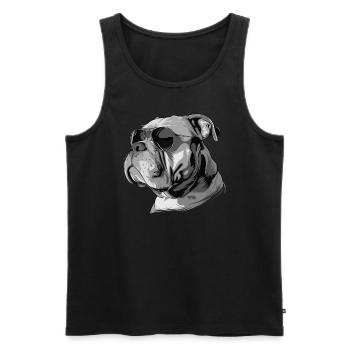 Bull terrier américain - Débardeur bio Premium Homme - noir - Devant - Michal (187cm)