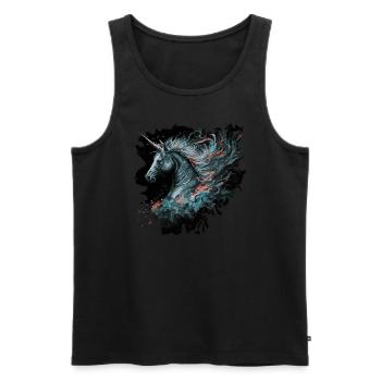 Unicorn Fancy - Men's Premium Organic Tank Top - black - Front - Michal (187cm)
