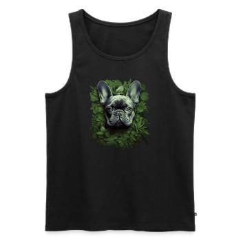 Portrait Bouledogue Français - Débardeur bio Premium Homme - noir - Devant - Michal (187cm)