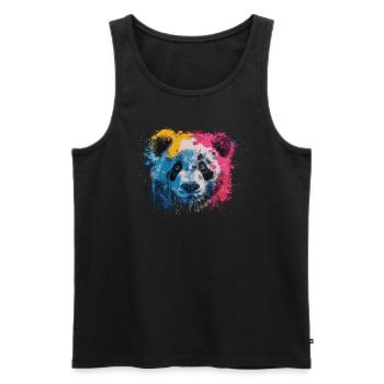Pandabär - Männer Premium Bio Tank Top - Schwarz - Vorne - Michal (187cm)