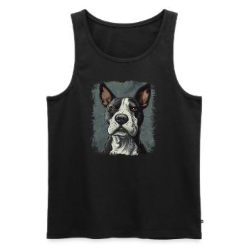 Bull terrier - Débardeur bio Premium Homme - noir - Devant - AI Model Male 178 light (178cm)