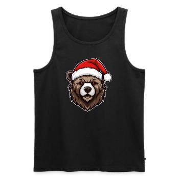 Christmas teddy bear in a bad mood - Men's Premium Organic Tank Top - black - Front - Michal (187cm)