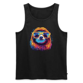 Cooles Faultier - Männer Premium Bio Tank Top - Schwarz - Vorne - Michal (187cm)