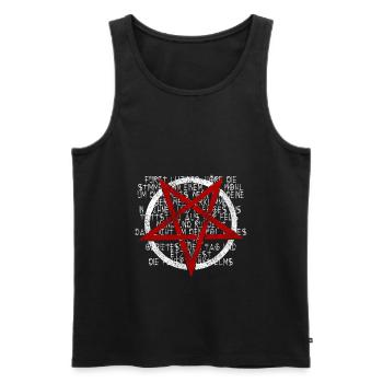 PAGAN SATAN DEVIL LUZIFER SATANIST pentagramme SHI - Débardeur bio Premium Homme - noir - Devant - AI Model Male 178 light (178cm)