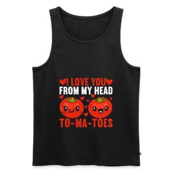 Tomate - Männer Premium Bio Tank Top - Schwarz - Vorne - AI Model Male 178 light (178cm)