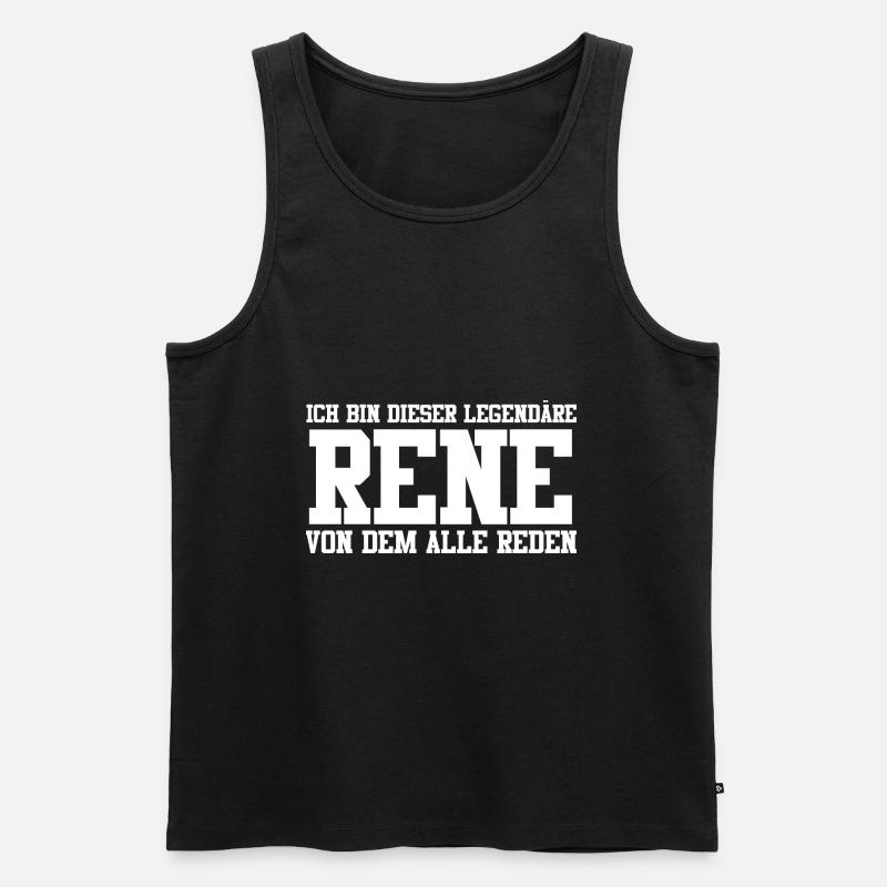 Rene Name Design - Männer Premium Bio Tank Top - Schwarz
