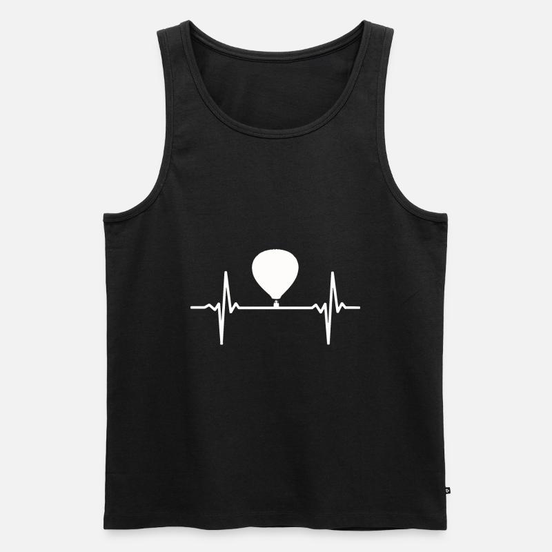 Heißluftballon Herzschlag - Männer Premium Bio Tank Top - Schwarz