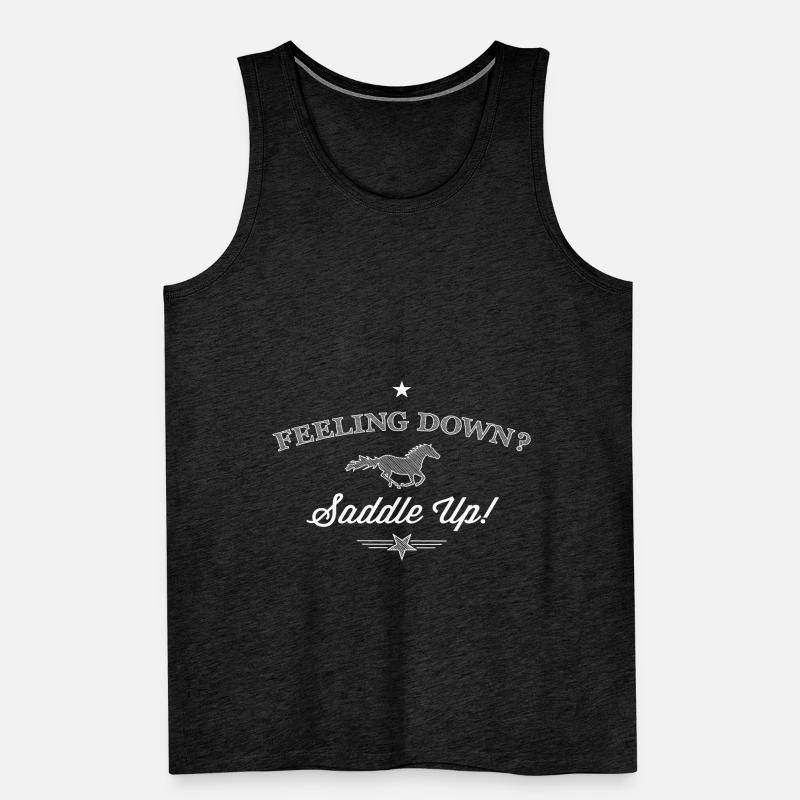 Feeling Down Saddle Up - white edition Men's Premium Organic Tank Top