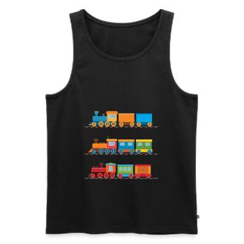 train - Men's Premium Organic Tank Top - black - Front - AI Model Male 178 light (178cm)