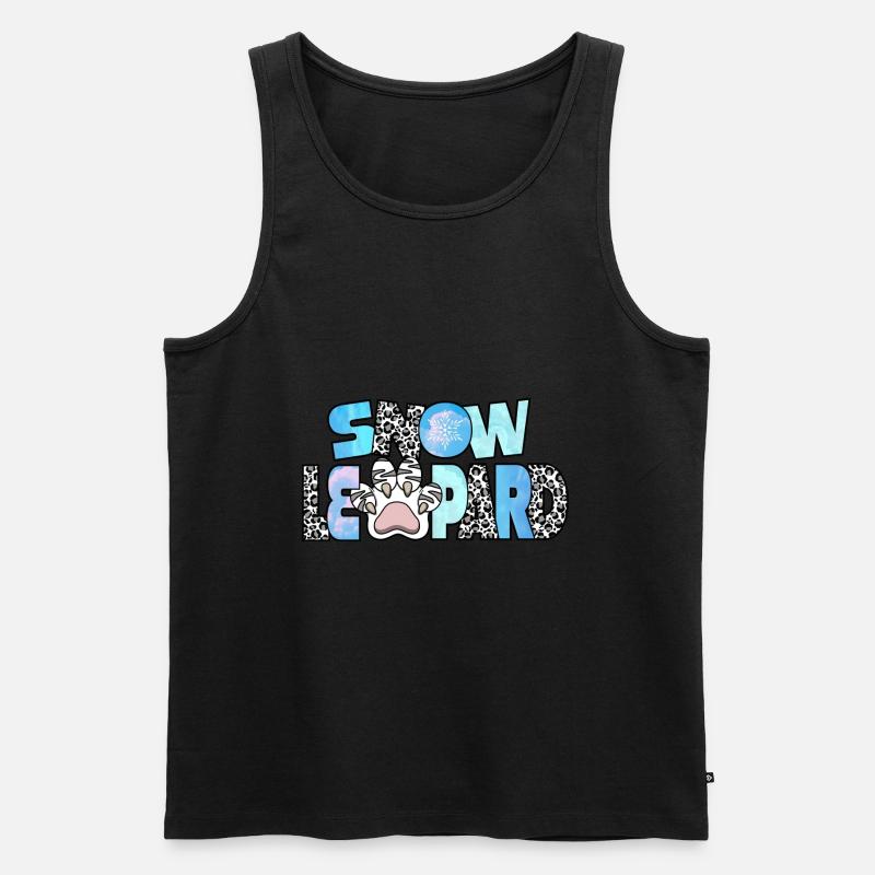 Schneeleopard - Männer Premium Bio Tank Top - Schwarz