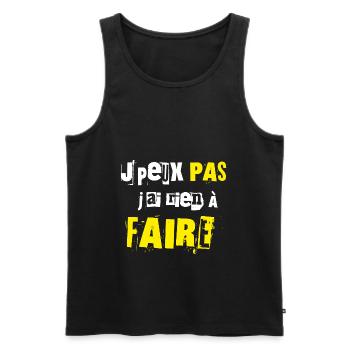 J'ai rien à Faire - Débardeur bio Premium Homme - noir - Devant - AI Model Male 178 light (178cm)