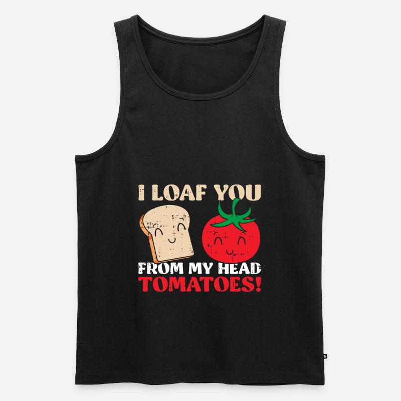 Tomate - Männer Premium Bio Tank Top - Schwarz