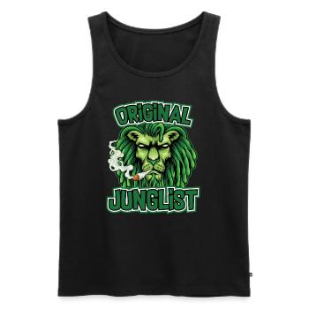 Original Junglist Lion - Drum n Bass DNB - Männer Premium Bio Tank Top - Schwarz - Vorne - Michal (187cm)