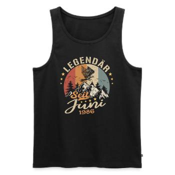 Legendär seit Juni 1986 - Geburtstag 1986 - Männer Premium Bio Tank Top - Schwarz - Vorne - Michal (187cm)