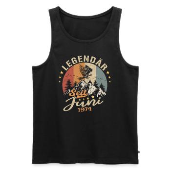 Legendär seit Juni 1974 - Geburtstag 1974 - Männer Premium Bio Tank Top - Schwarz - Vorne - Michal (187cm)