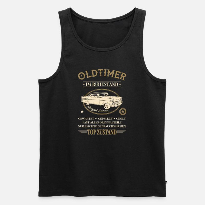 Ruhestand Oldtimer Abschiedsgeschenk - Männer Premium Bio Tank Top - Schwarz