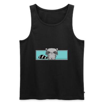 raton laveur mignon, enfants, kawaii, chemise de couchage, bébé - Débardeur bio Premium Homme - noir - Devant - Michal (187cm)
