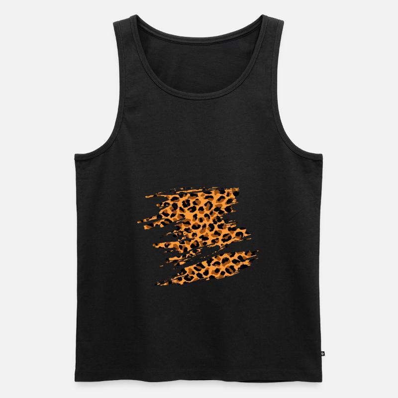 Leopard - Männer Premium Bio Tank Top - Schwarz