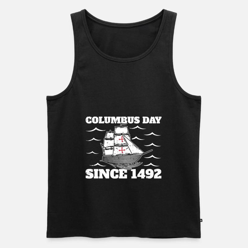 Christopher Columbus - Männer Premium Bio Tank Top - Schwarz