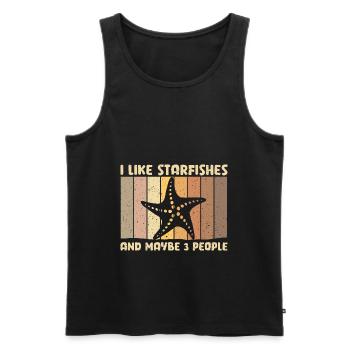 Seestern - Männer Premium Bio Tank Top - Schwarz - Vorne - AI Model Male 178 light (178cm)