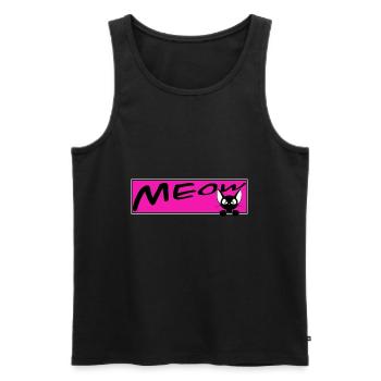cute cat MEOW cats cat cat - Men's Premium Organic Tank Top - black - Front - AI Model Male 178 light (178cm)