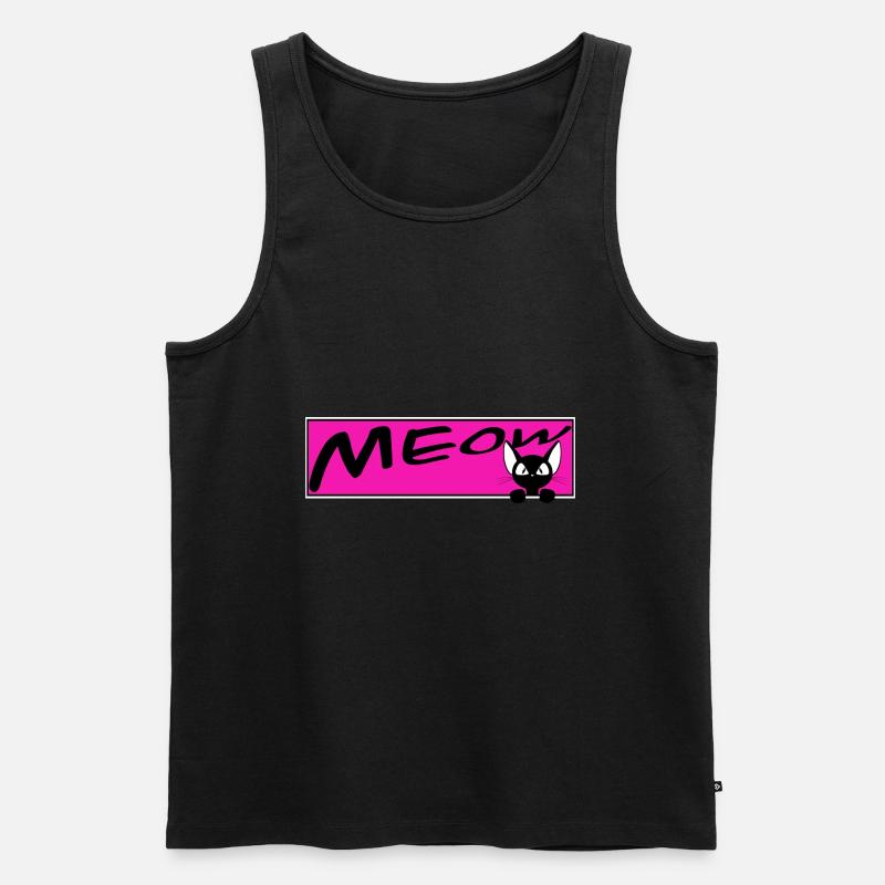chat mignon MEOW chats chat chat - Débardeur bio Premium Homme - noir