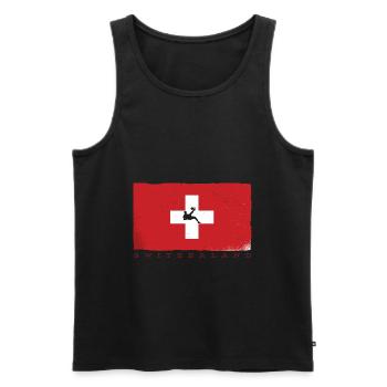 Soccer Switzerland flag tournament jersey fan - Men's Premium Organic Tank Top - black - Front - Michal (187cm)