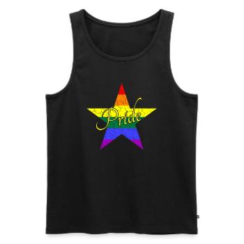 LGBTQ pride star - Männer Premium Bio Tank Top - Schwarz - Vorne - Michal (187cm)