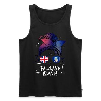 Falkland Islands - Men's Premium Organic Tank Top - black - Front - AI Model Male 178 light (178cm)