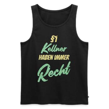 §1 Kellner haben immer Recht - Männer Premium Bio Tank Top - Schwarz - Vorne - AI Model Male 178 light (178cm)