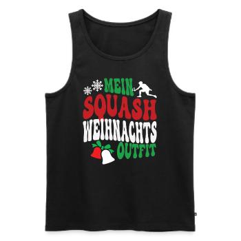Squash Weihnachten Outfit Squashspieler XMAS - Männer Premium Bio Tank Top - Schwarz - Vorne - AI Model Male 178 light (178cm)