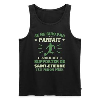 Je suis supporter de Saint Étienne - Débardeur bio Premium Homme - noir - Devant - AI Model Male 178 light (178cm)