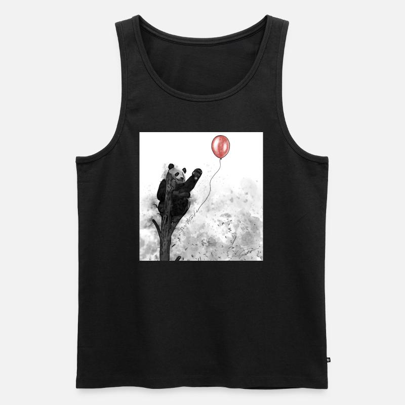 Panda - Männer Premium Bio Tank Top - Schwarz