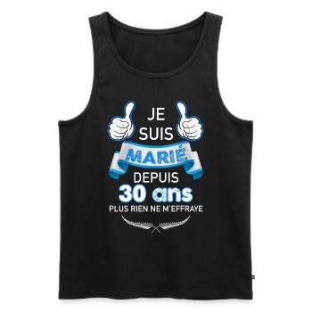 Fête De Mariage idée Cadeau Expression Homme - Débardeur bio Premium Homme - noir - Devant - AI Model Male 178 light (178cm)