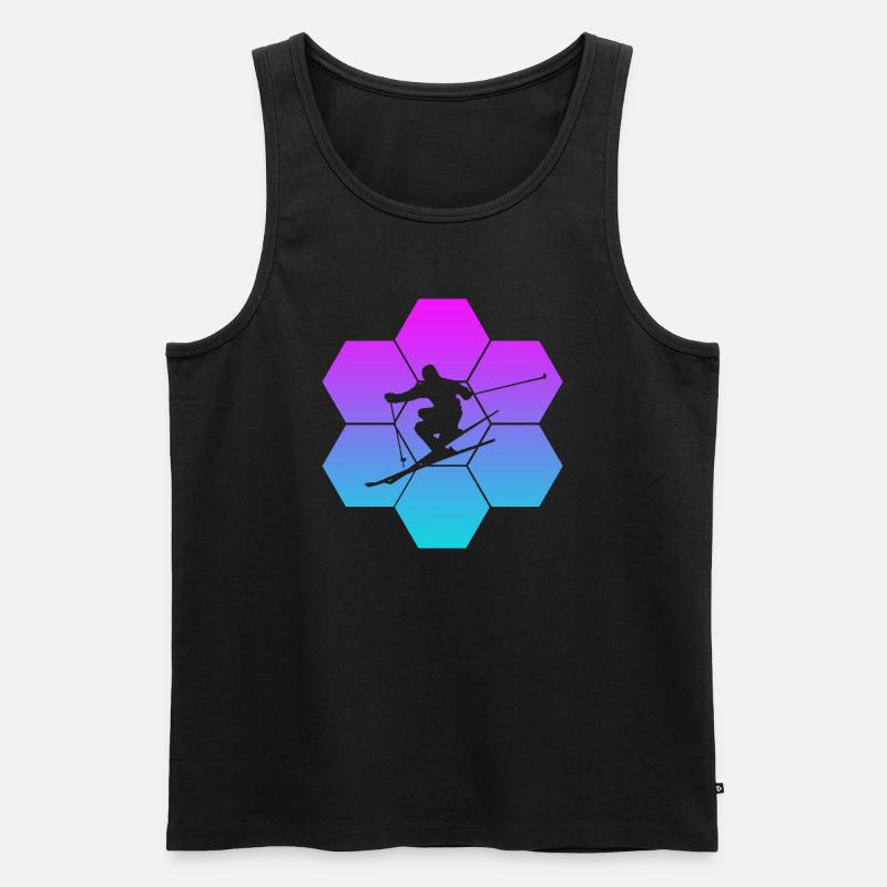 Skiing - Männer Premium Bio Tank Top - Schwarz