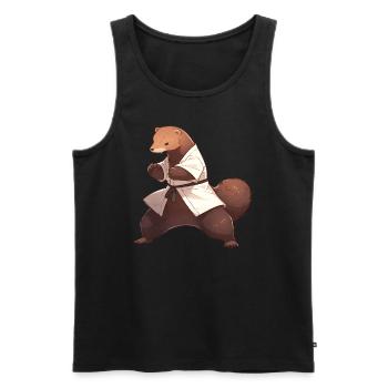 Judo Mongoose - Men's Premium Organic Tank Top - black - Front - AI Model Male 178 light (178cm)
