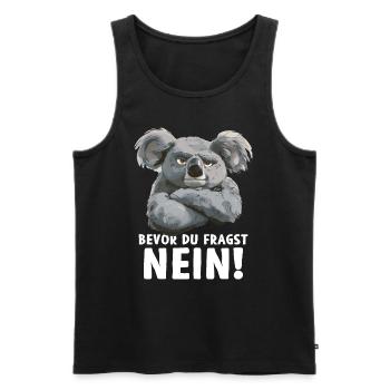 Koala Cute Koala Bear Before I Ask No - Men's Premium Organic Tank Top - black - Front - AI Model Male 178 light (178cm)