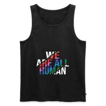We Are All Human Rainbow Pride CSD - Men's Premium Organic Tank Top - black - Front - AI Model Male 178 light (178cm)